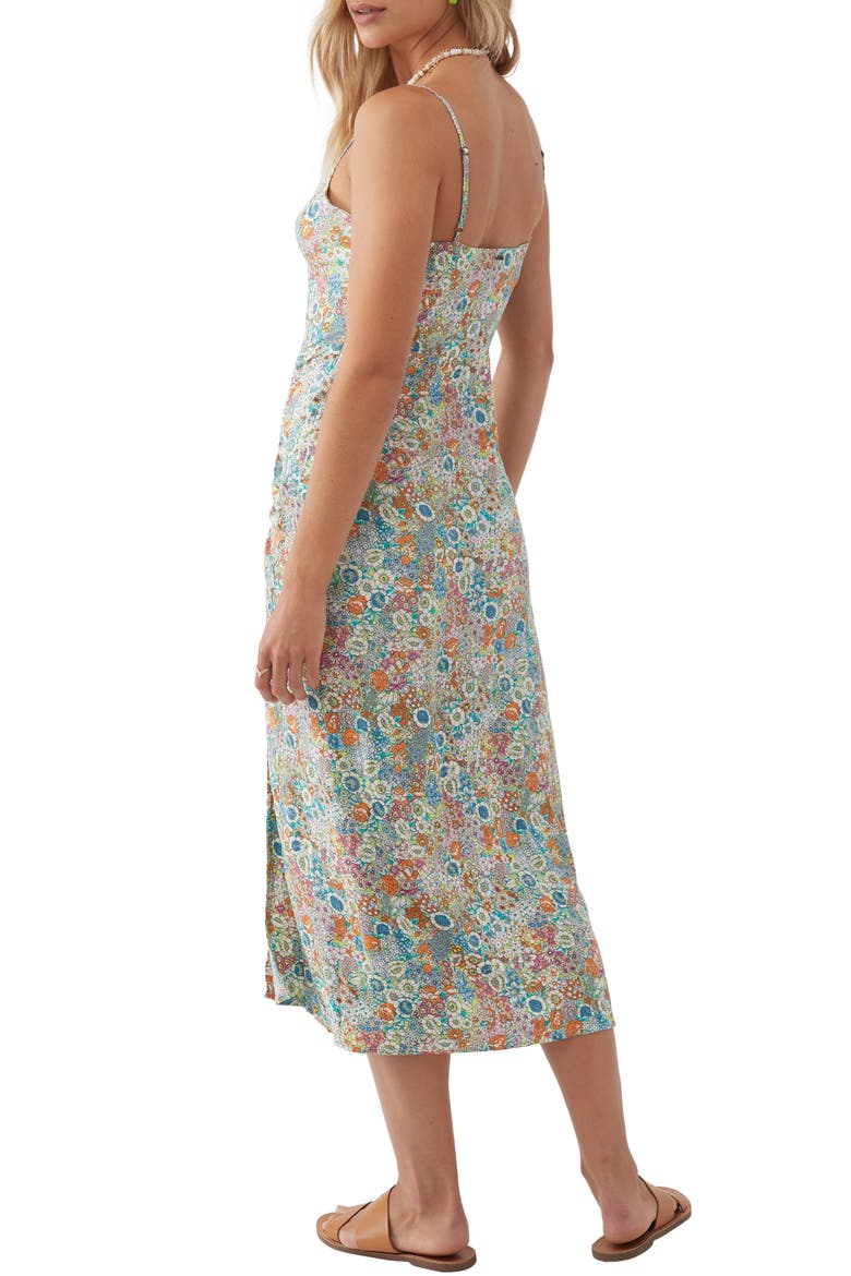 Tavia Floral Ruched Midi Sundress, Alternate, color, BLUE MULTI