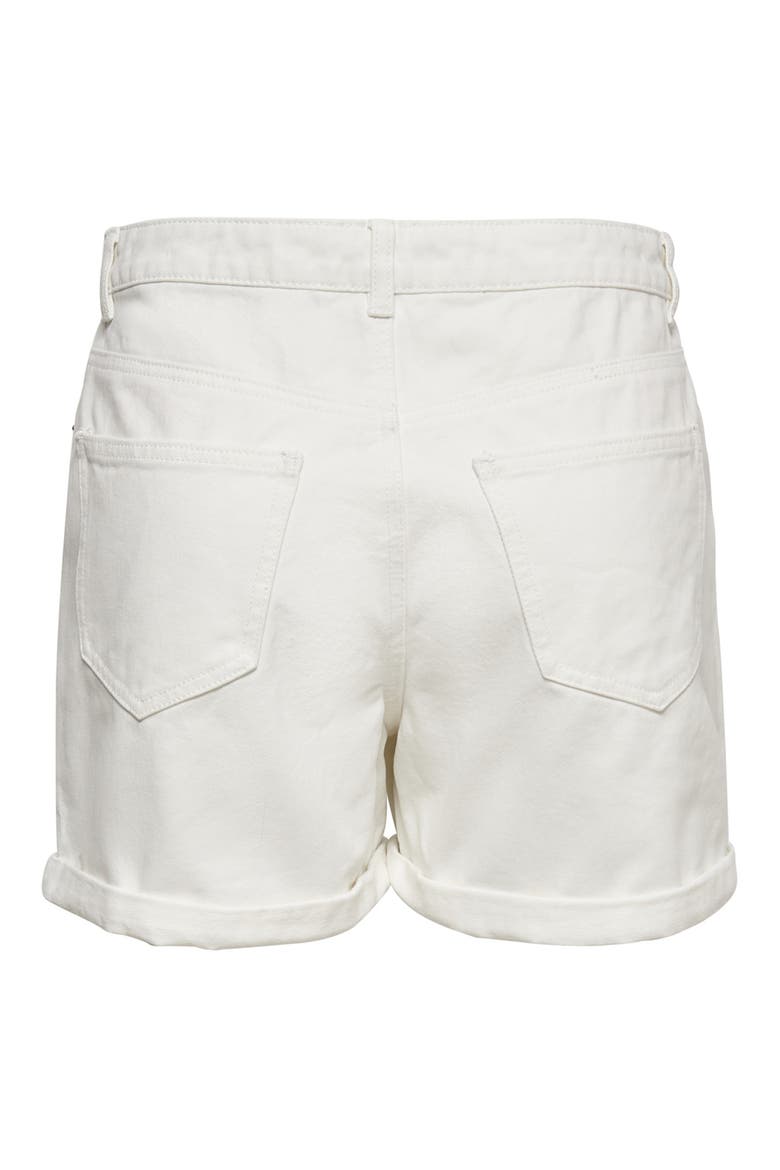 High Waist Cuffed Shorts, Alternate, color, WHITE