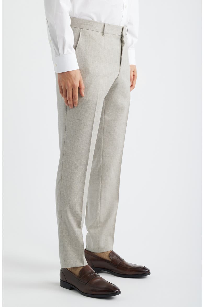 Genius Slim Fit Flat Front Dress Pants, Alternate, color, WHITE