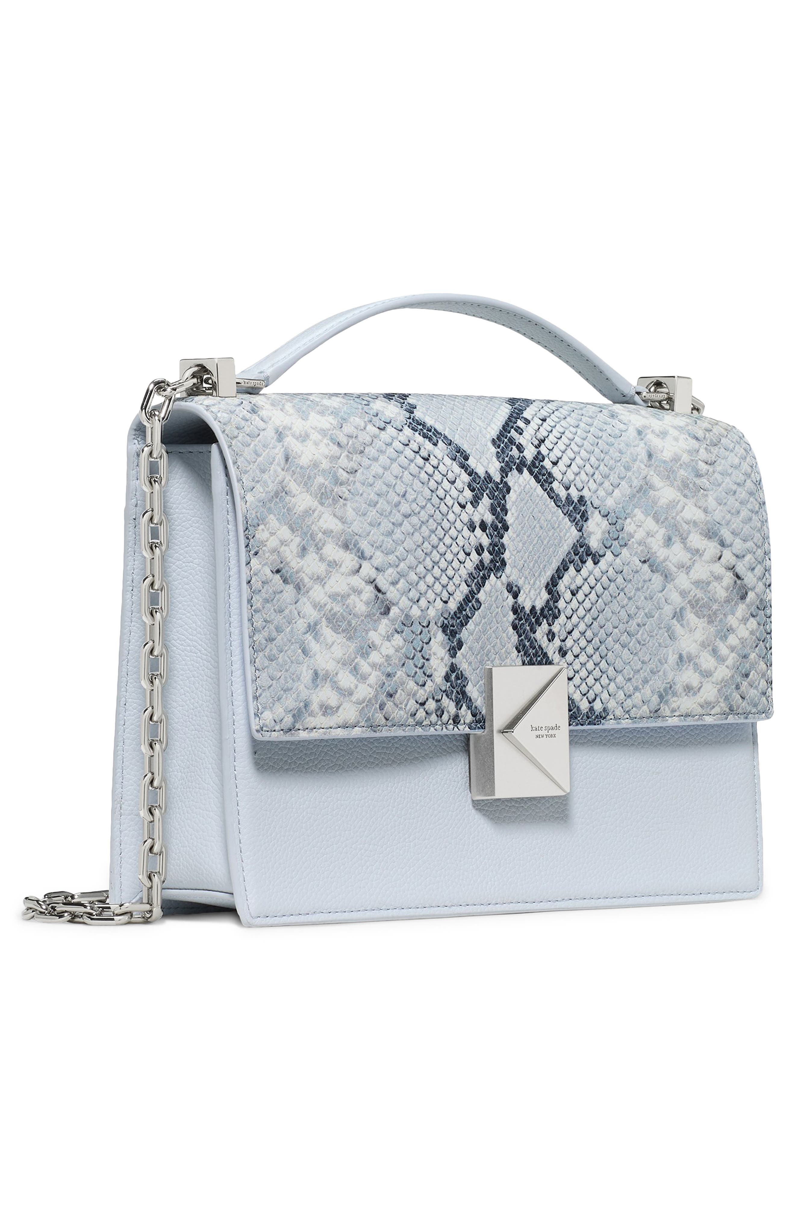 Kate Spade New York deco mixed media convertible leather crossbody bag, Alternate, color, 