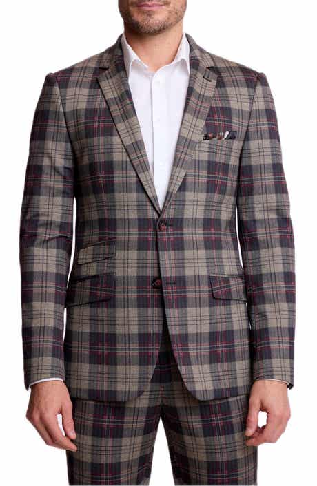Dover Slim Fit Plaid Stretch Flannel Suit Jacket