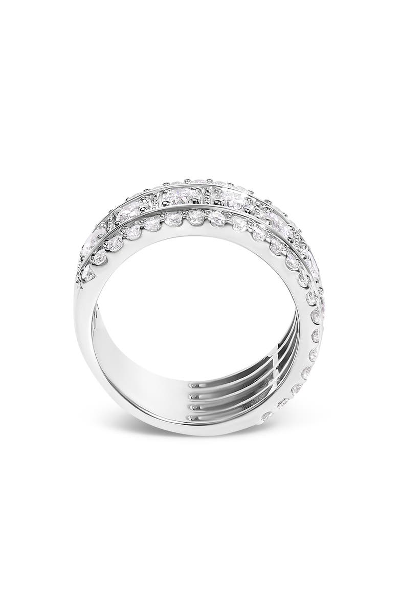 Haus of Brilliance .925 Sterling Silver 2.0 Ctw Lab Grown Diamond Three-Row Pavé Band Ring, Alternate, color, Silver