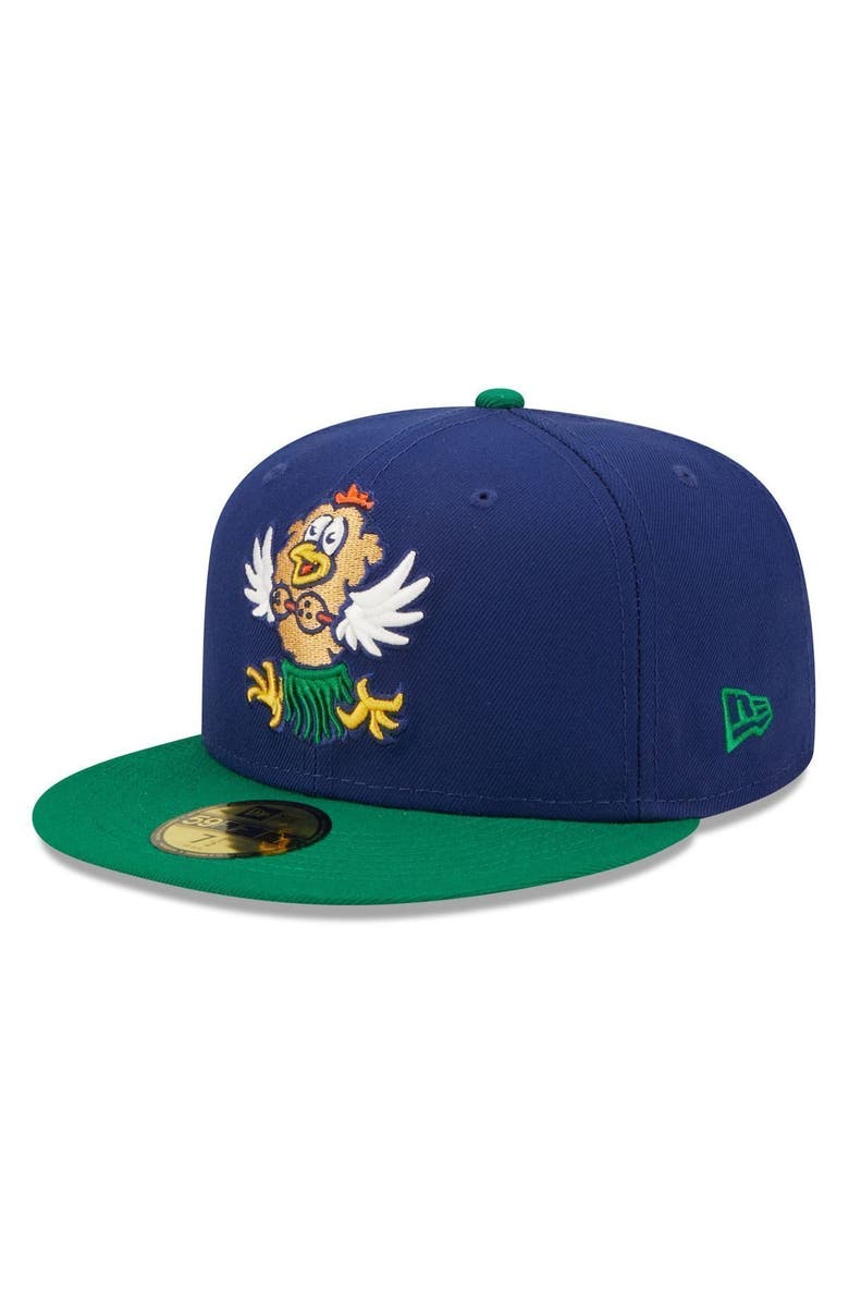 New Era Men's New Era Royal New Hampshire Fisher Cats Coconut Chicken Tender Theme Night 59FIFTY Fitted Hat, Main, color, 