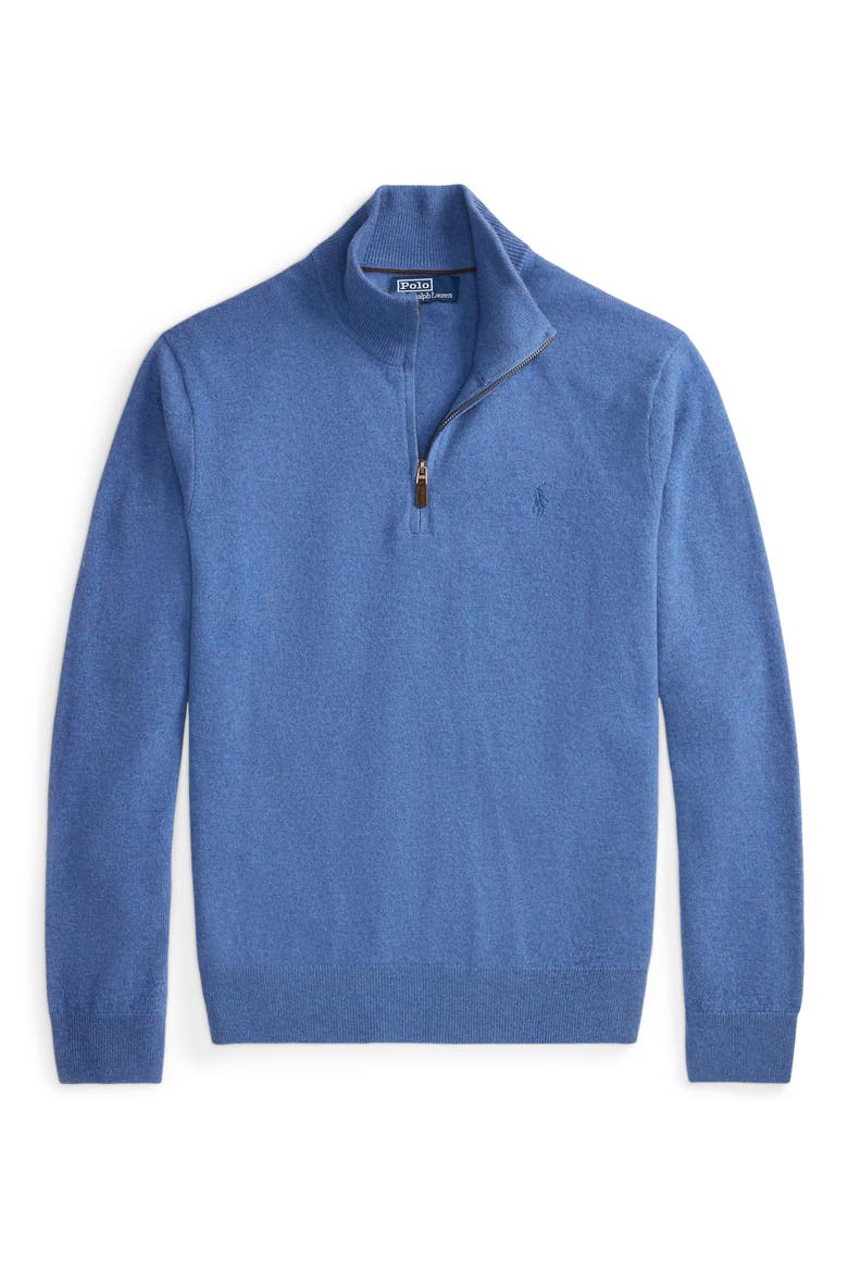 Regular Fit Wool Quarter Zip Sweater, Alternate, color, BLUEBORG