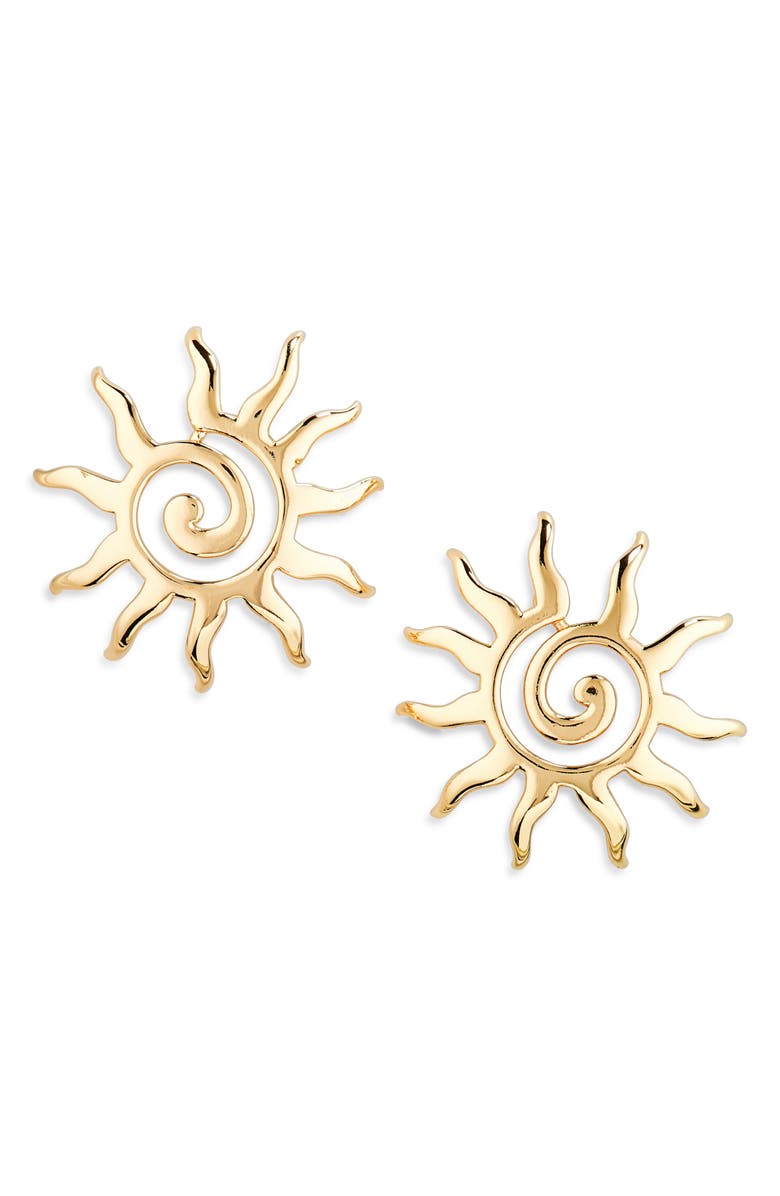 BaubleBar Solana Stud Earrings, Main, color, Gold