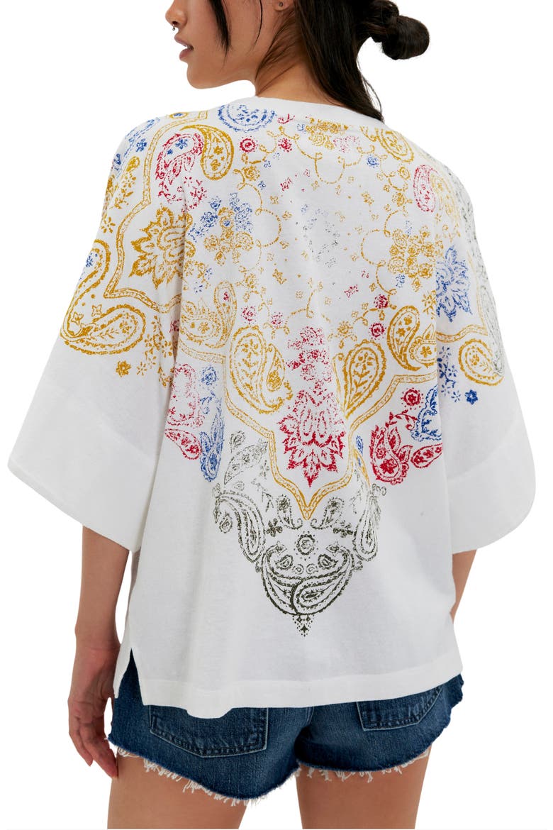 Heirloom Paisley Print Oversize T-Shirt, Alternate, color, IVORY COMBO