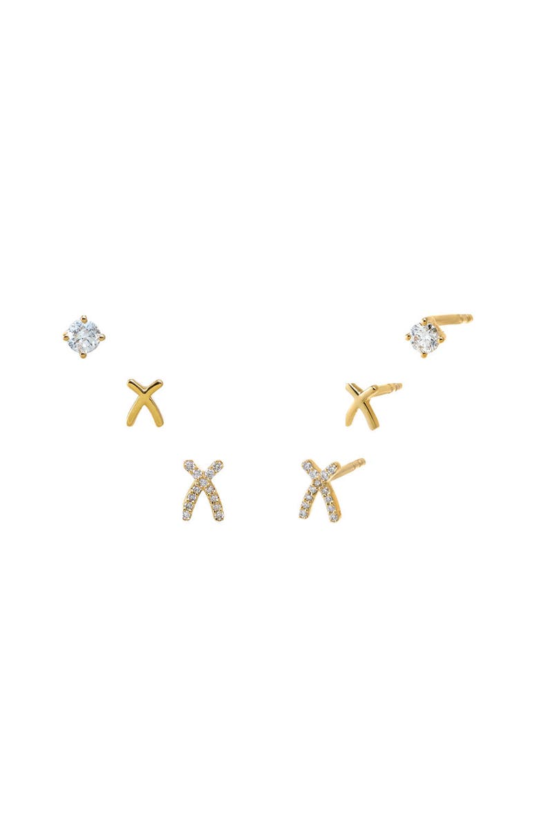 BY ADINA EDEN Diamond Stud Earring Combo Set 14K, Main, color, 