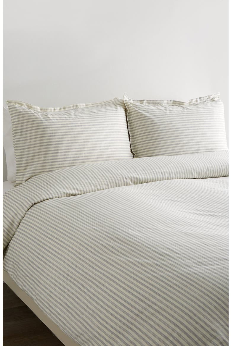 Stripe 400 Thread Count Cotton Duvet Set, Main, color, GREY