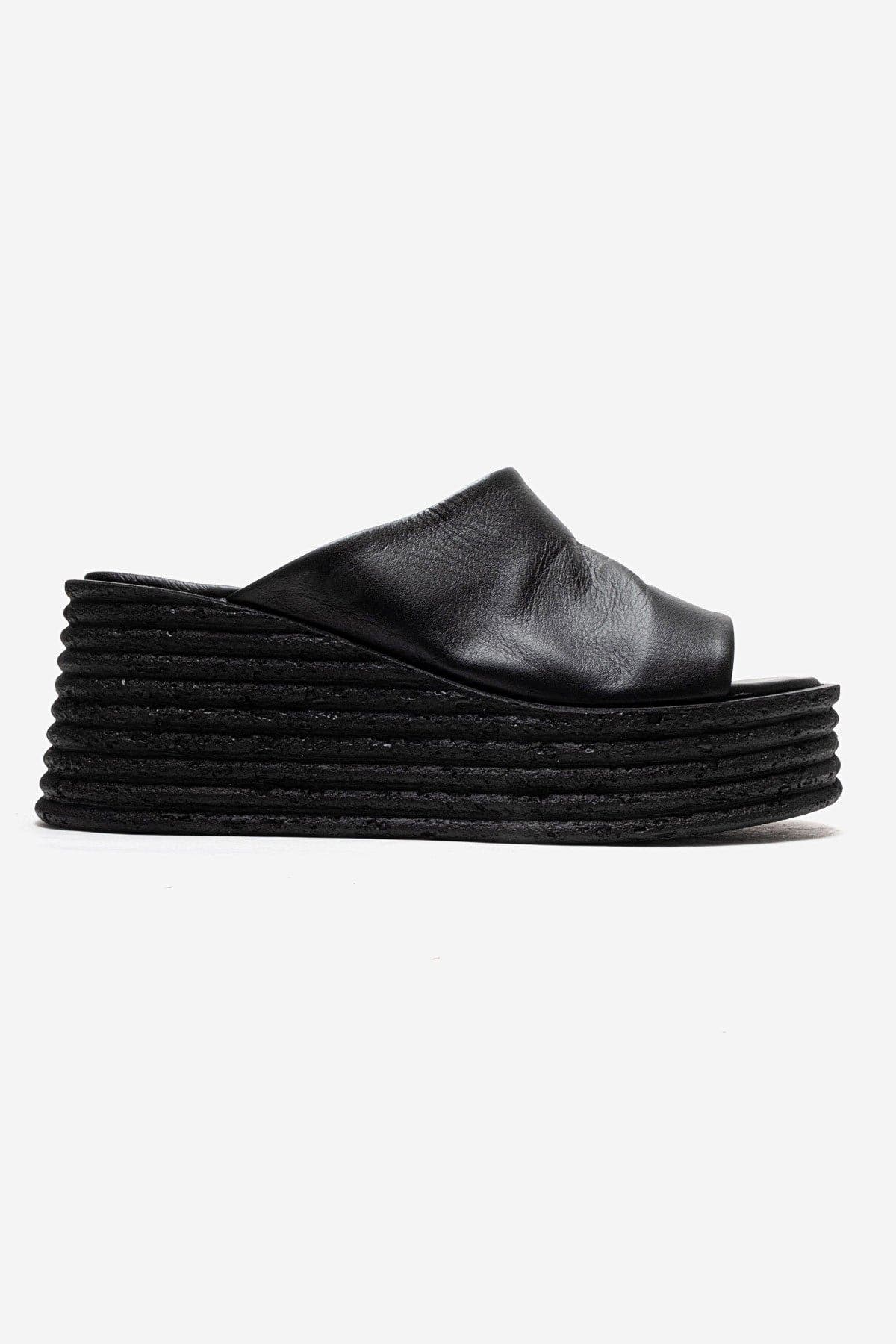 Marc Leather Wedge Sandal, Alternate, color, Black