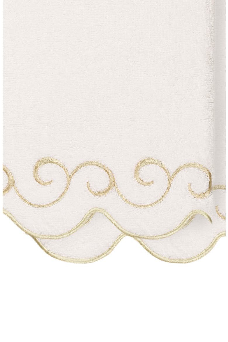 Simplicity Scallop 2-Piece Bath Towel Set, Alternate, color, WHITE/ BEIGE