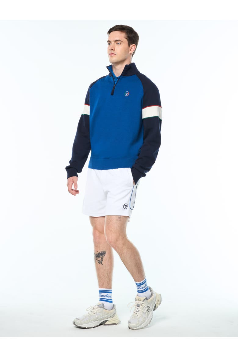 Tricolore Quater-Zip Sweater, Alternate, color, MARITIME BLUE