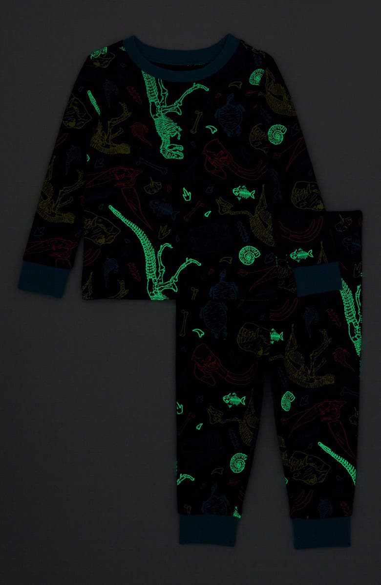 Tucker + Tate Dinosaur Glow in the Dark Fitted Two-Piece Pajamas, Alternate, color,