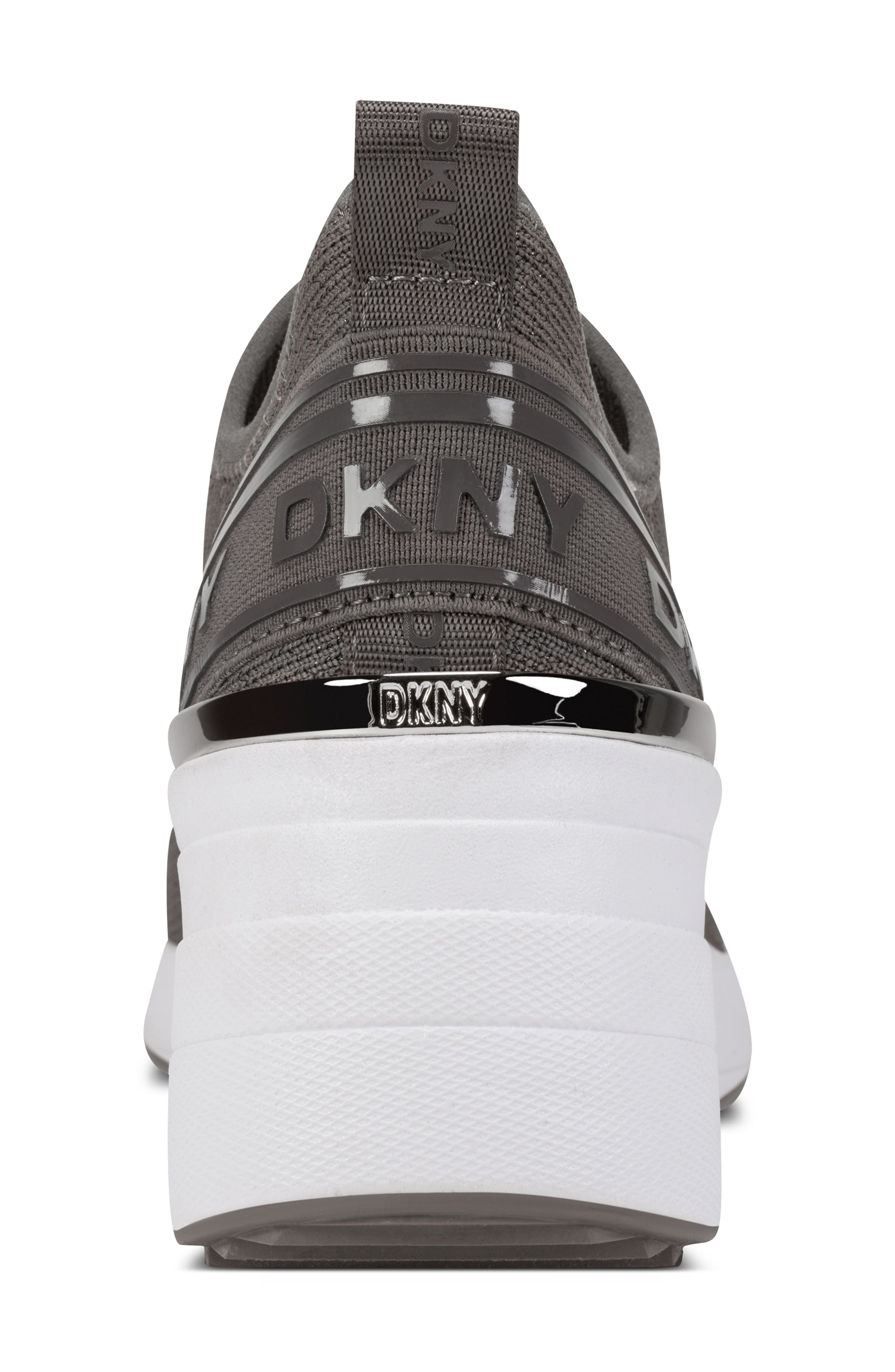 DKNY Keeva Knit Wedge Sneaker, Alternate, color, Morel