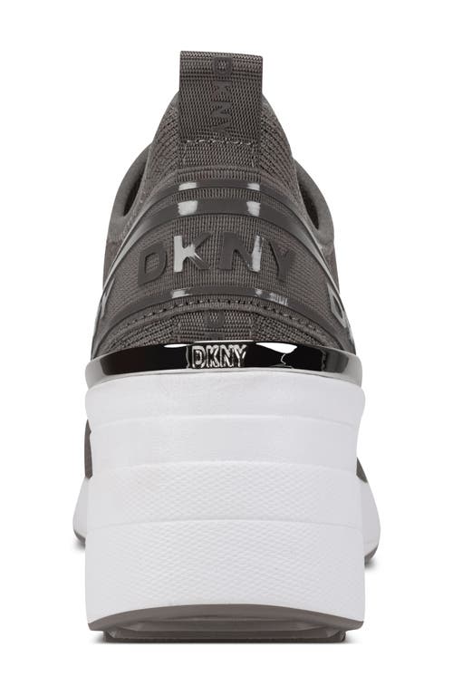 Dkny Keeva Knit Wedge Sneaker In Brown