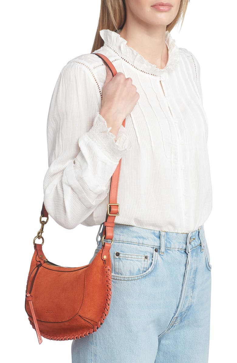 Isabel Marant Oskan Moon Suede Shoulder Bag, Alternate, color,