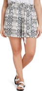ELOQUII Snake Print Belted Paperbag Waist Shorts
