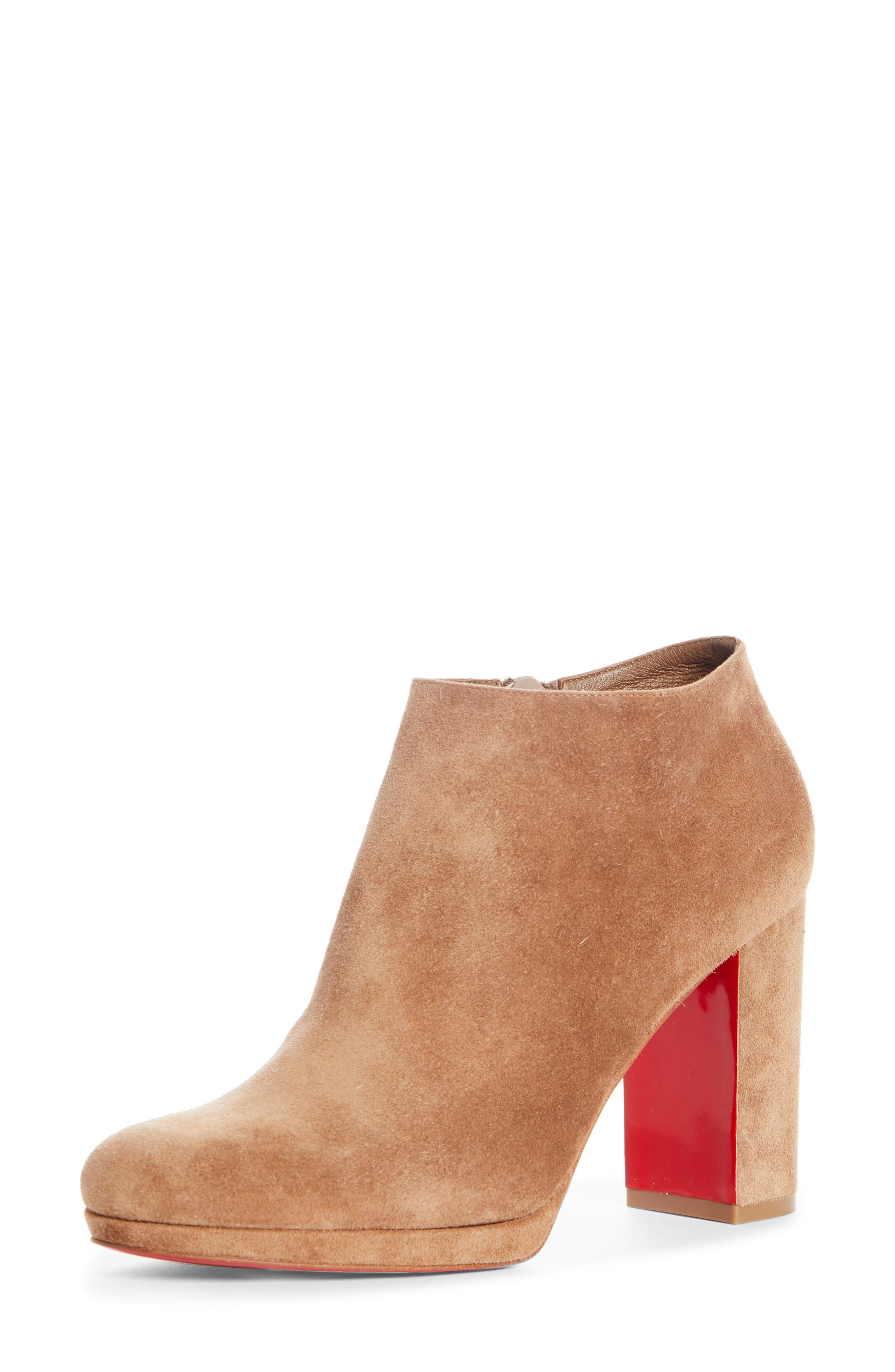 Pastuer Block Heel Bootie, Main, color, BEIGE SUEDE