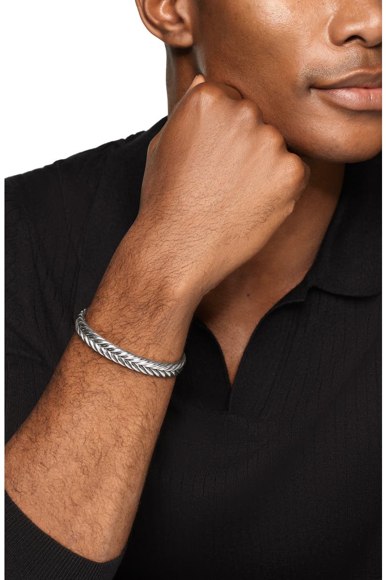 Chevron Flex Bracelet in Sterling Silver, 10mm, Alternate, color, SILVER