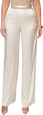 JLUXLABEL Deserae Silk Blend Wide Leg Pants