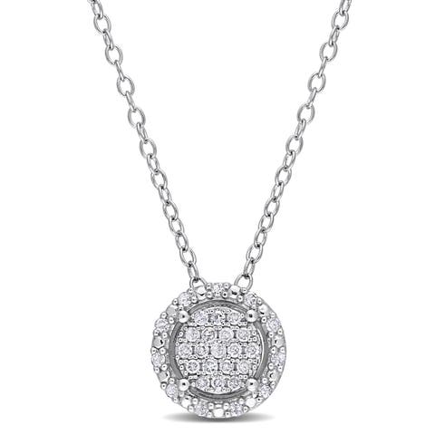 Diamond Cluster Halo Pendant Necklace
