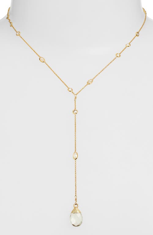 Vidakush Raindrop Cubic Zirconia Y-necklace In Gold