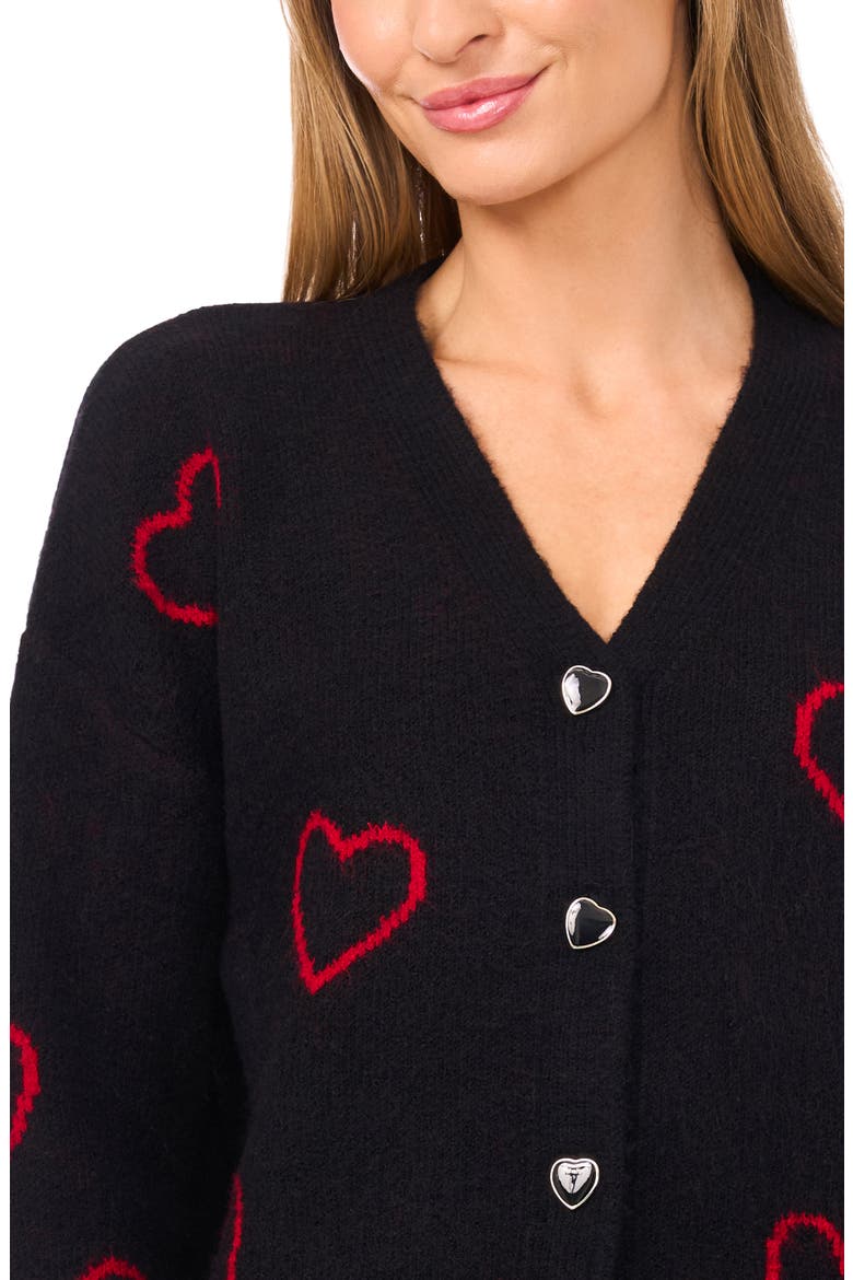 Heart Jacquard Cardigan, Alternate, color, RICH BLACK