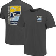 IMAGE ONE Men's  Graphite Michigan Wolverines Comfort Colors Minimal Vista Distressed Graphics T-Shirt