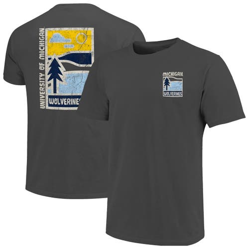 Image One Graphite Michigan Wolverines Comfort Colors Minimal Vista Distressed Graphics T-shirt