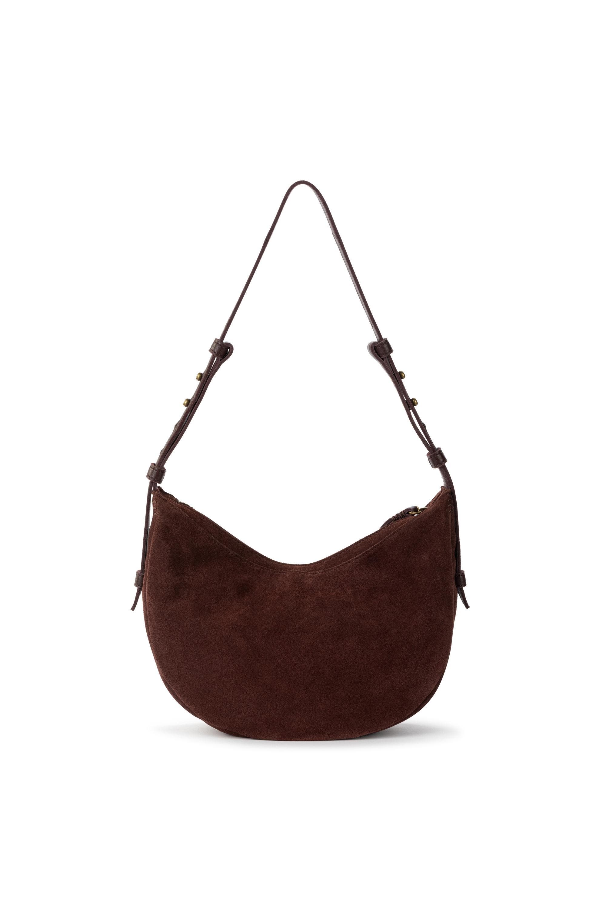 Tess Shoulder Bag Leather, Alternate, color, Mahogany Suede