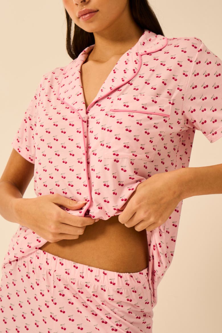 Short Pyjama Set, Alternate, color, Cherry  Baby