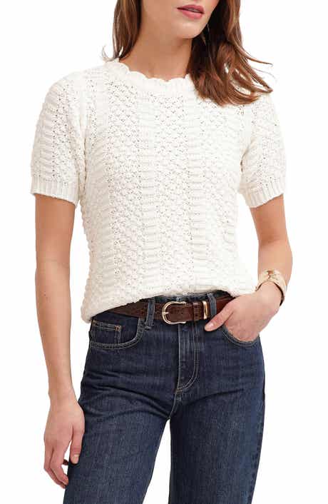 CYRUS Short Sleeve Textured Crewneck Sweater