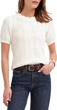 CYRUS Short Sleeve Textured Crewneck Sweater