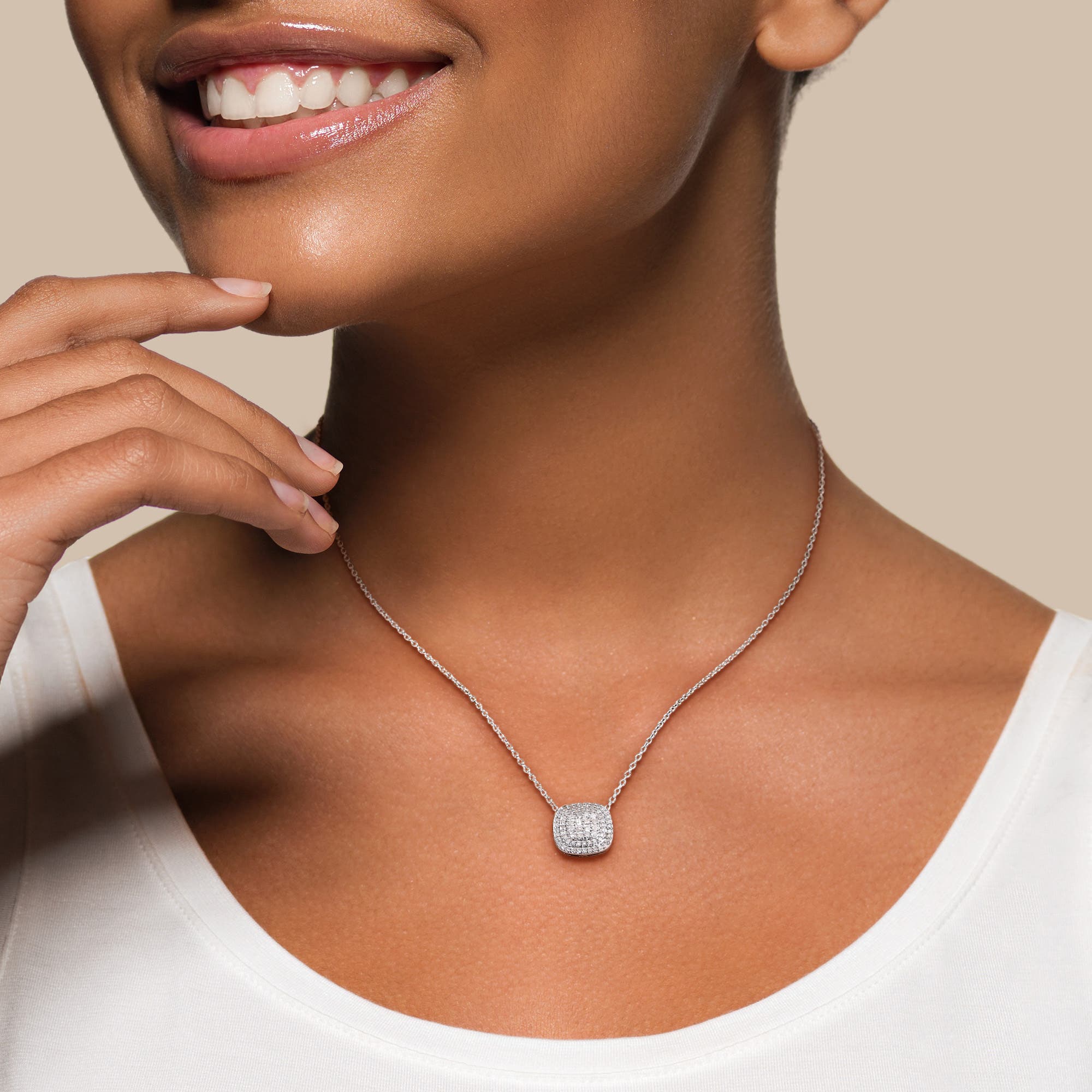 Julianna B. 1/2 Ctw Diamond Layered Halo Necklace (Women) | Nordstrom