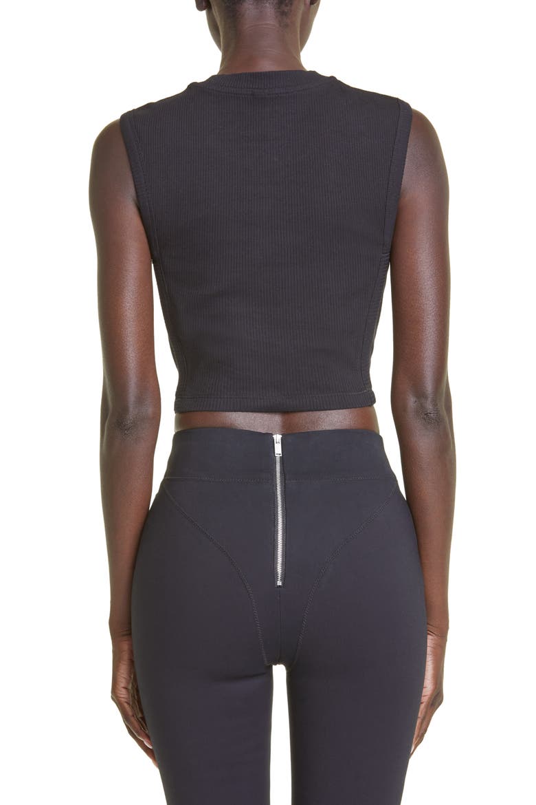 Gender Inclusive Rib Jersey Corset Tank, Alternate, color, BLACK