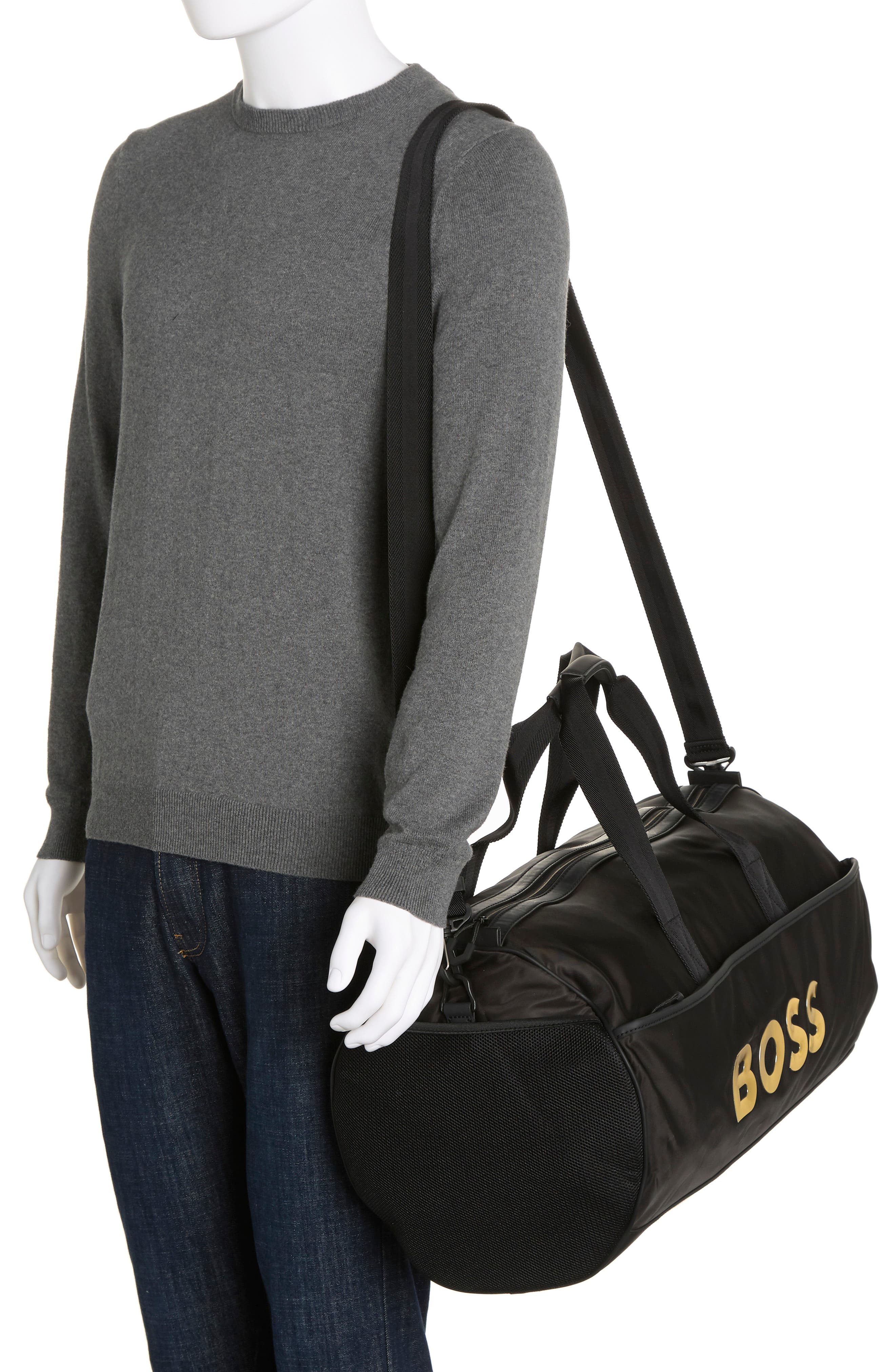 BOSS Logo Duffle Bag, Alternate, color, 