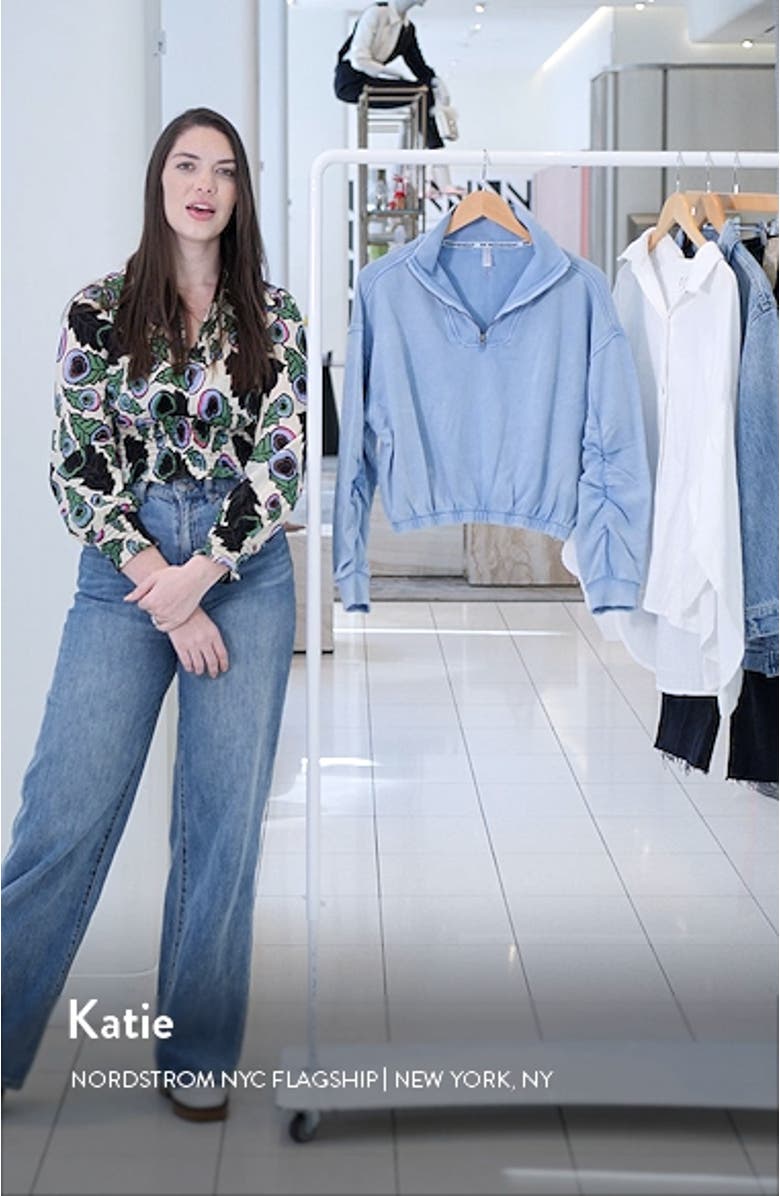 Valley Girl Half Zip Crop Sweatshirt, sales video thumbnail