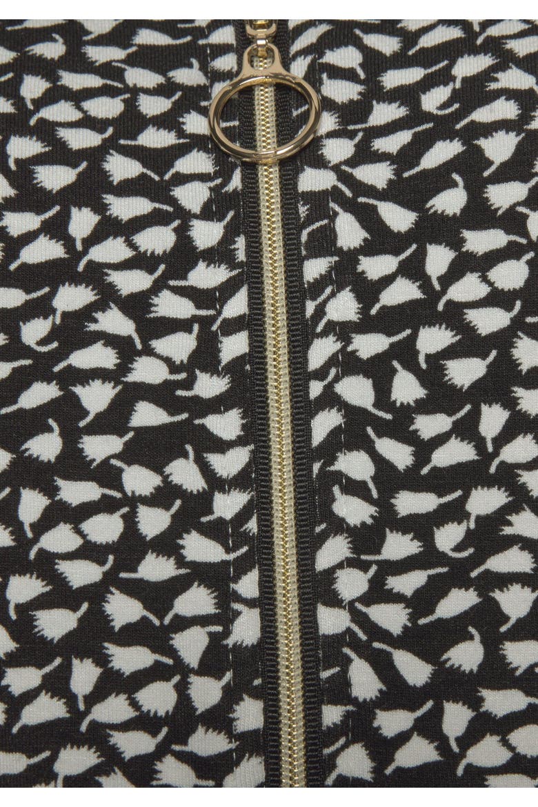 Zip Detail Dress, Alternate, color, Black Printed