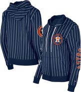 New Era Women's New Era Navy Houston Astros Pinstripe Tri-Blend Full-Zip Hoodie Jacket