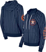 New Era Women's New Era Navy Houston Astros Pinstripe Tri-Blend Full-Zip Hoodie Jacket