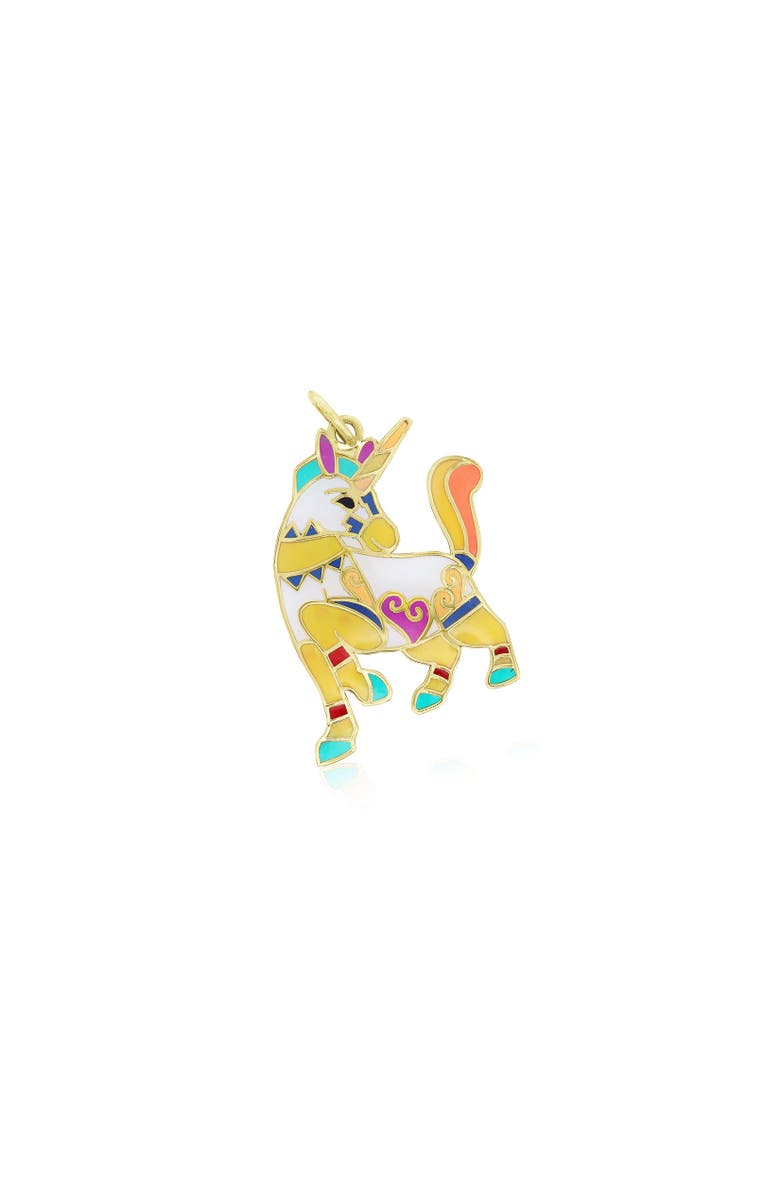 The Lovery Fine Jewelry Multicolored Enamel Unicorn Charm, Main, color, Multicolored Enamel