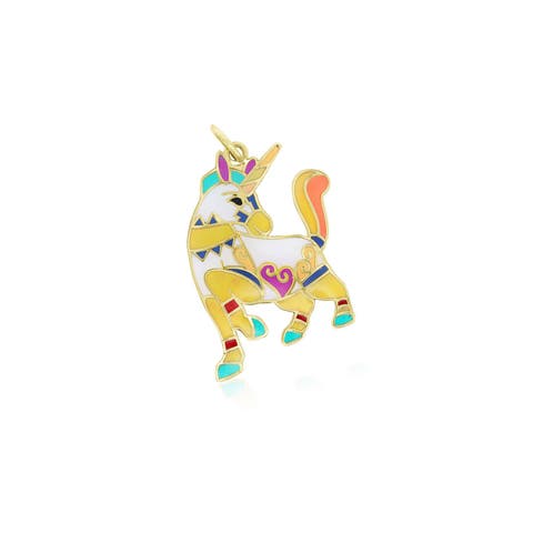 Multicolored Enamel Unicorn Charm