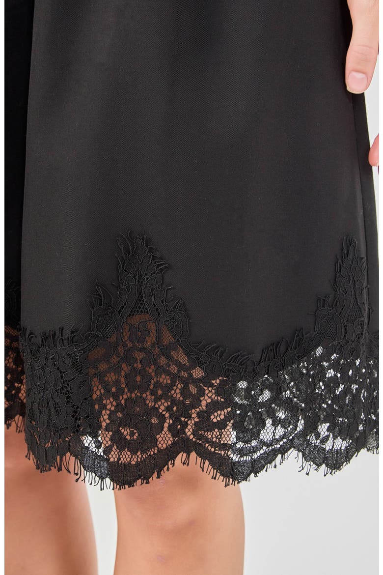 Lace Detail Bermuda Shorts, Main, color, BLACK