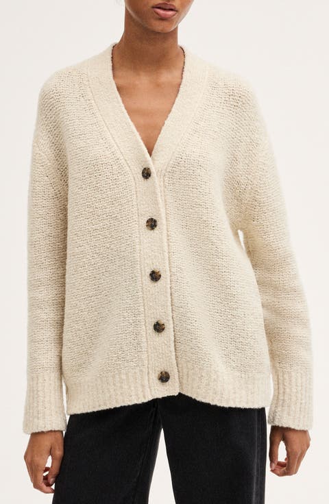 Oversize Bouclé Wool Blend Cardigan