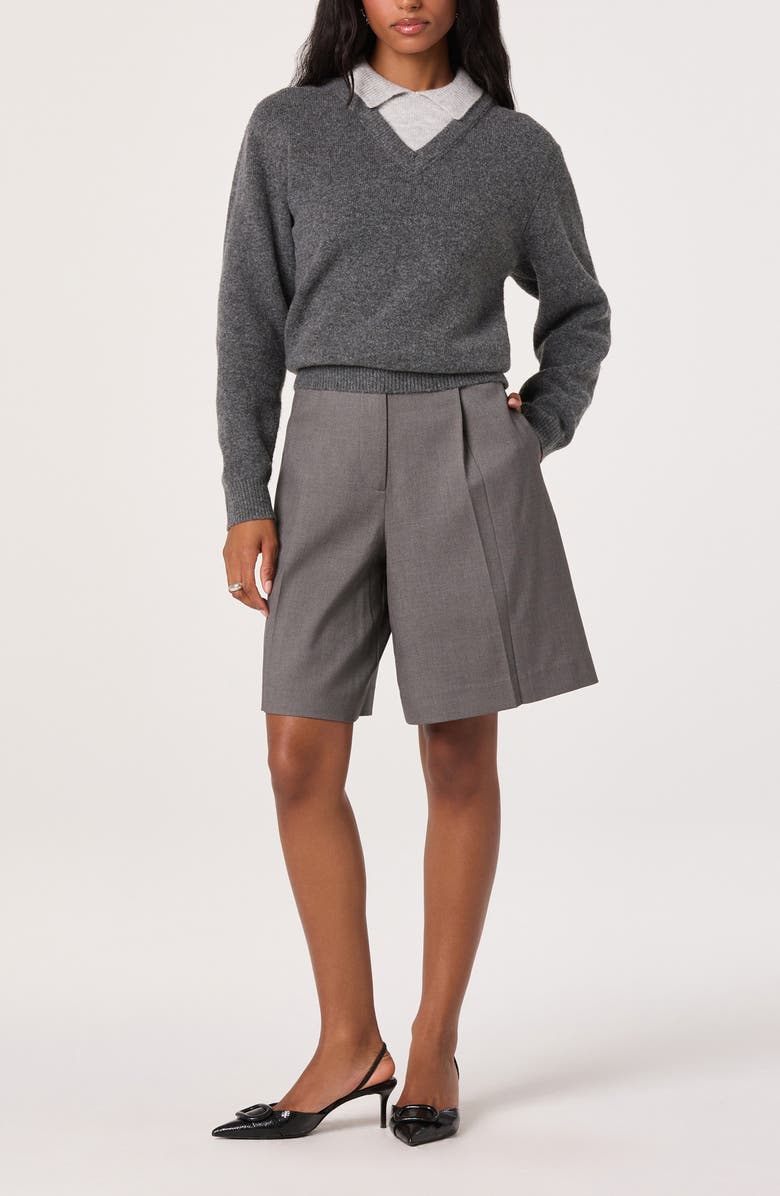 ASTR the Label Contrast Collar Sweater, Alternate, color, Grey