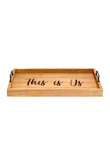 LALIA HOME Decorative Wood Serving Tray with Handles - 15.5" x 12" - "This is Us"
