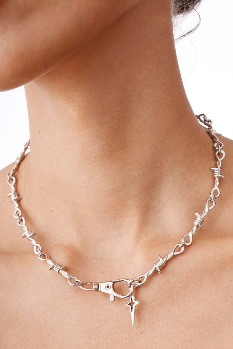 Wire Chain Necklace, Alternate, color, Silver