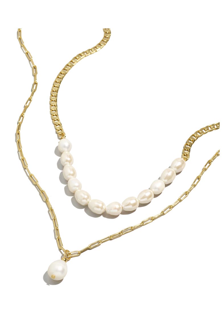 Set of 2 Freshwater Pearl Necklaces, Alternate, color, VINTAGE GOLD
