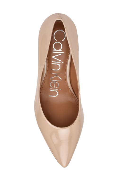 Calvin Klein Gayle Womens Leather Pointed Toe Heels In Beige