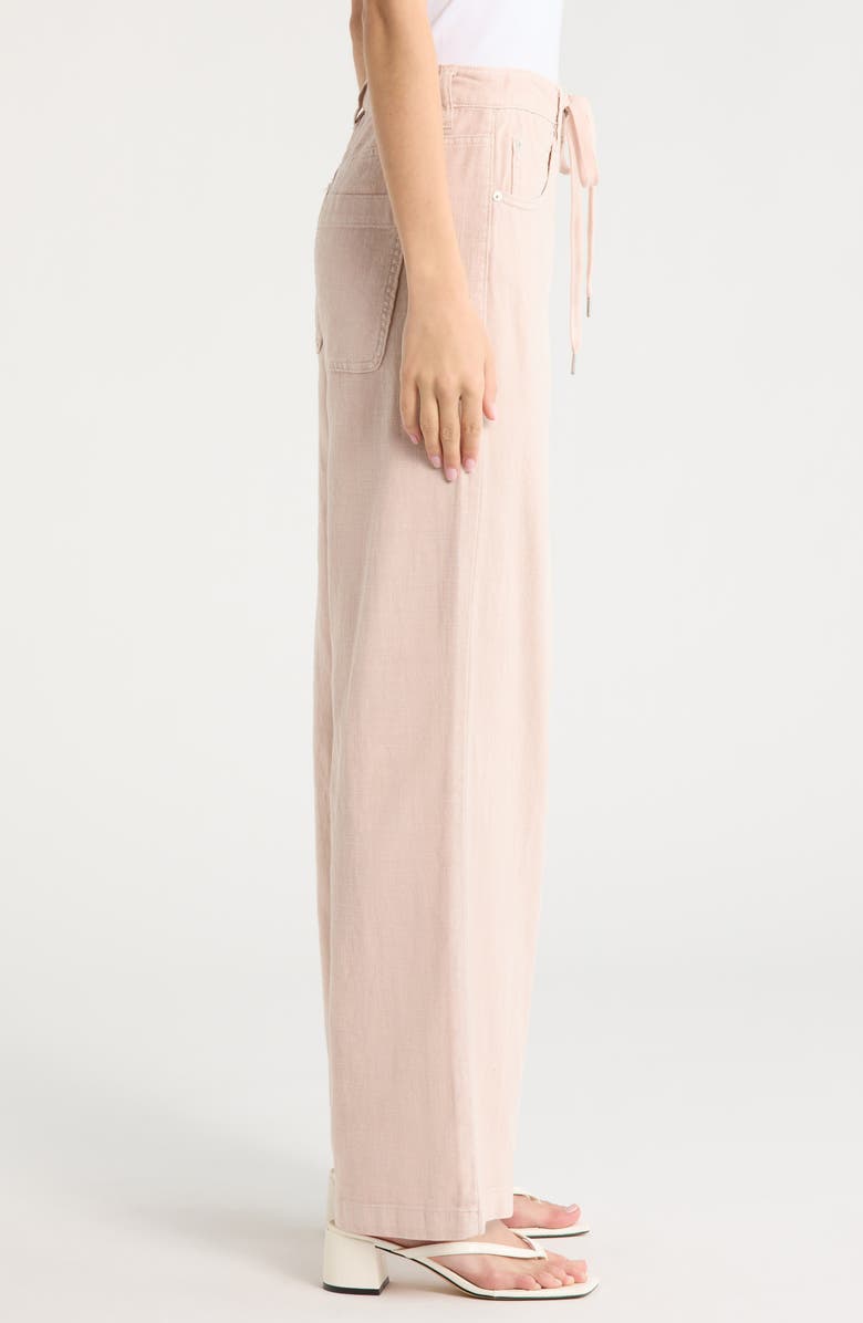 BLANKNYC Low Rise Cotton & Linen Pants, Alternate, color, Chilled Rose-Light Pink