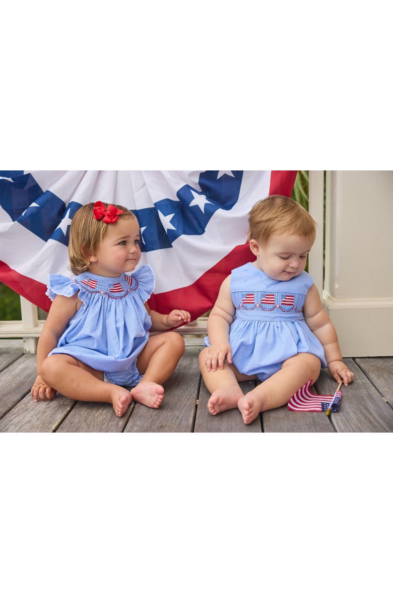 Little English Smocked Apron Bubble, Alternate, color, Flags